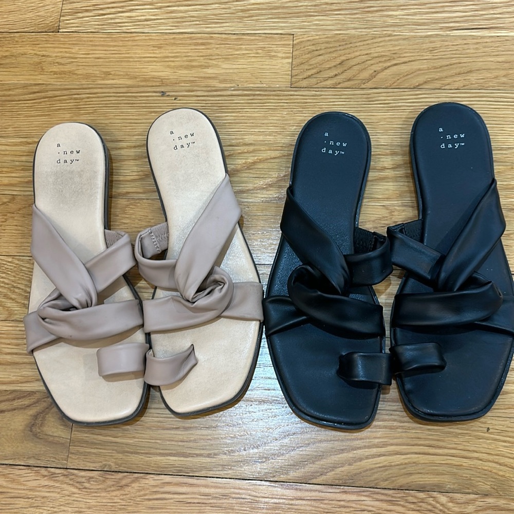A new day sandals - selling nude and black pairs together - size 9